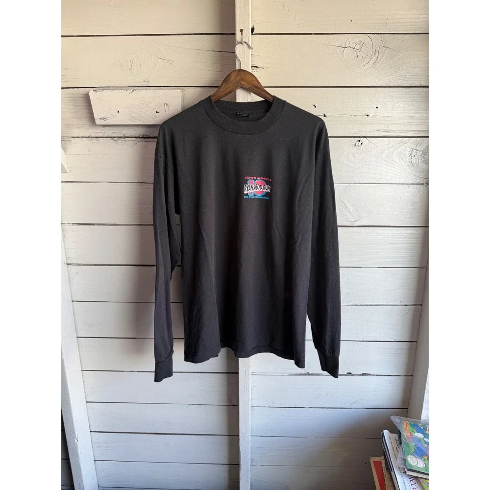 Vintage Fruit of the Loom Best Ryans Zoo Run Long Sleeve T-Shirt Black XL USA